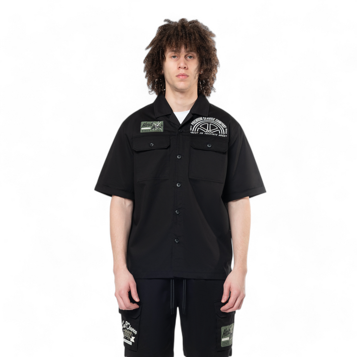 Smoke Rise Pitstop Cargo Twill Short Black