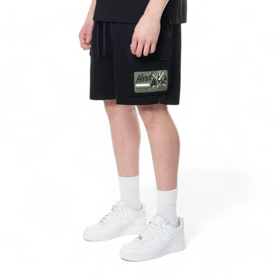 Smoke Rise Pitstop Cargo Twill Short Black