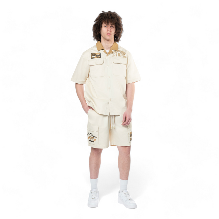 Smoke Rise Pitstop Cargo Twill Short Ecru