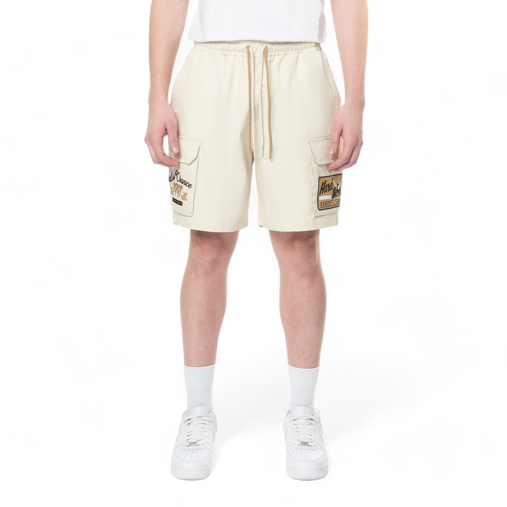 Smoke Rise Pitstop Cargo Twill Short Ecru