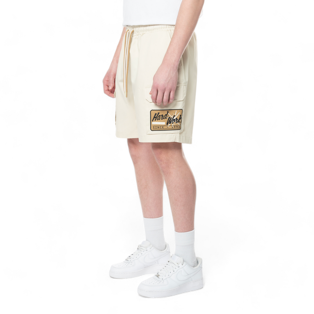 Smoke Rise Pitstop Cargo Twill Short Ecru