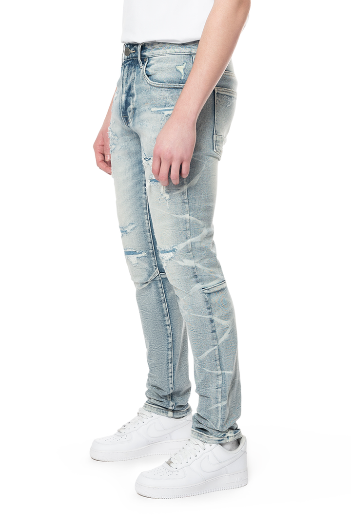 Smoke Rise Slim Lightning Effect Jeans Maxwell Blue