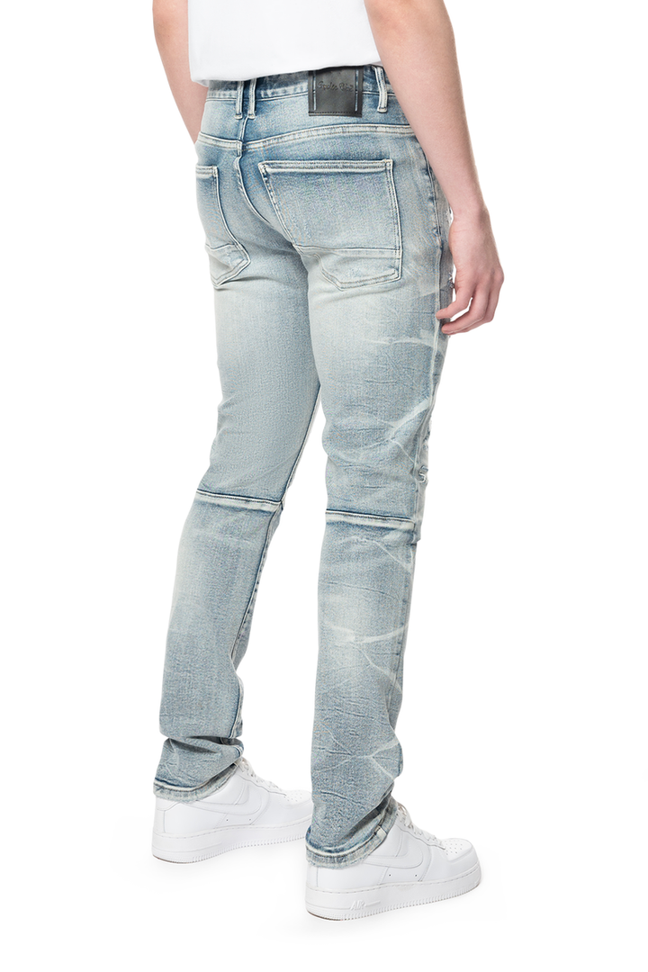 Smoke Rise Slim Lightning Effect Jeans Maxwell Blue