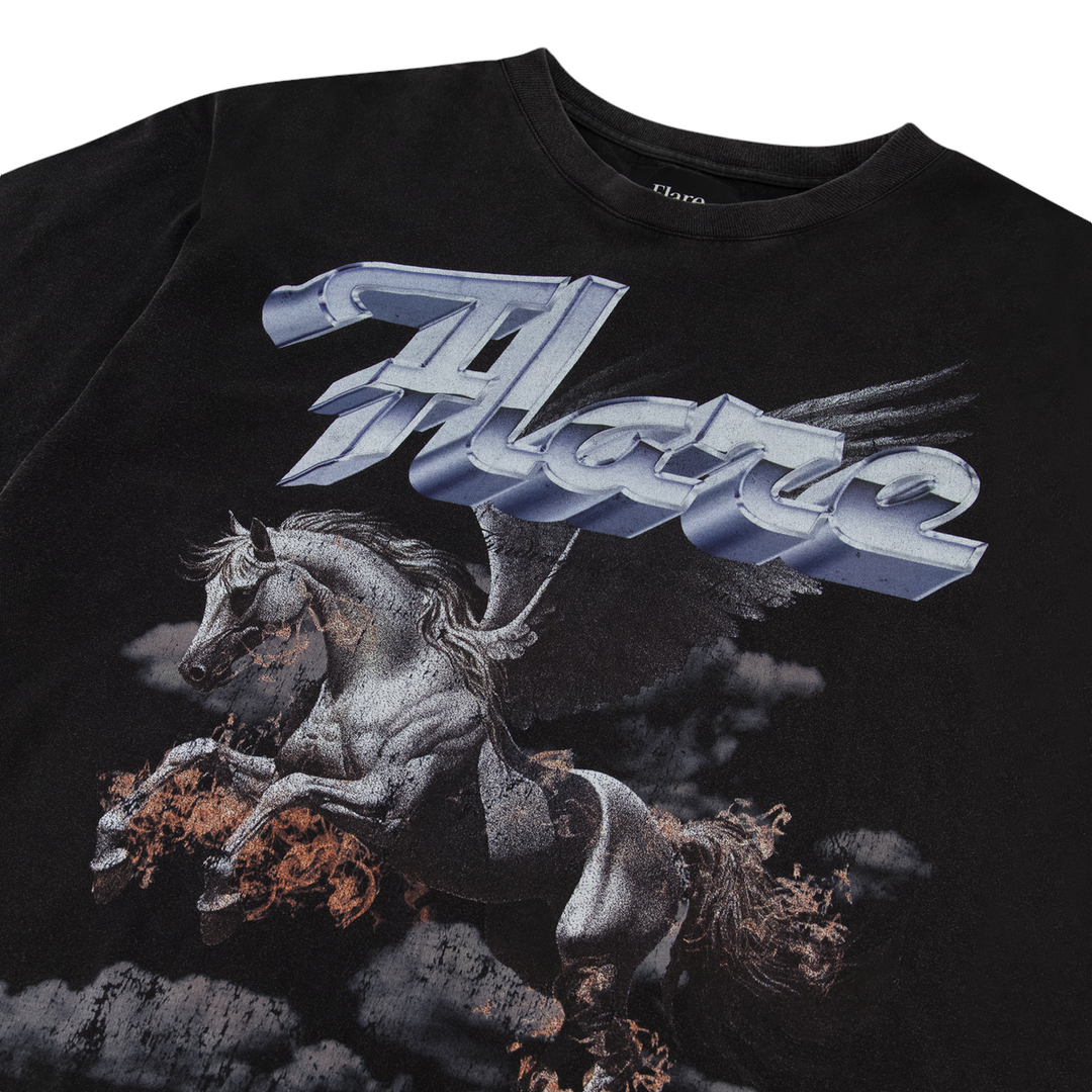 Flare Pegasus Tee Washed Black