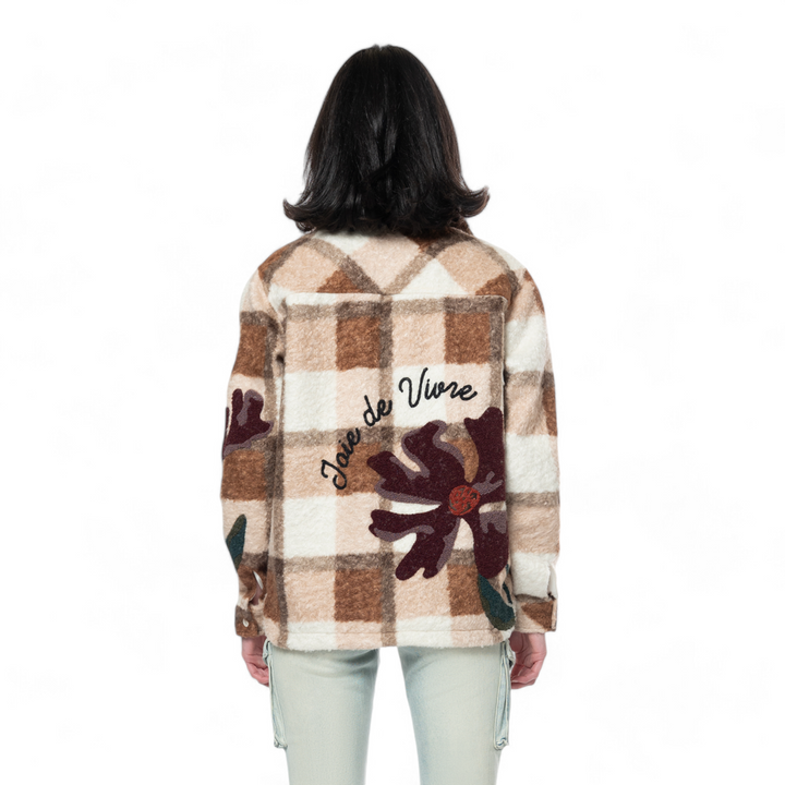 Smoke Rise Red Oversized Plaid Shacket Brown