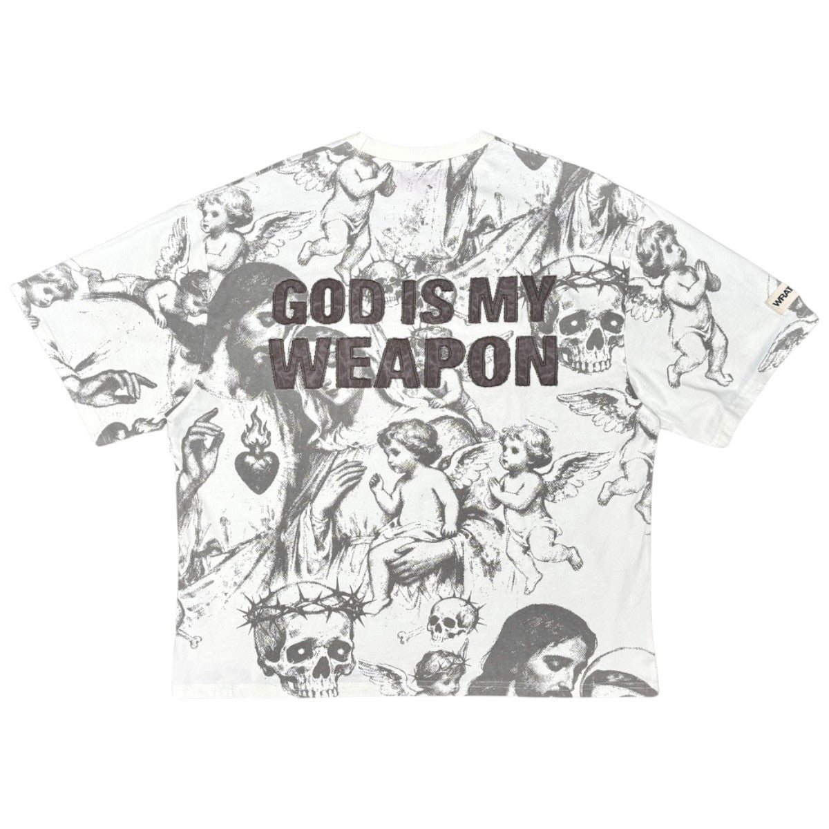 Wrathboy WB623 God Is My Weapon Tee Off White – Purple Carpet Miami