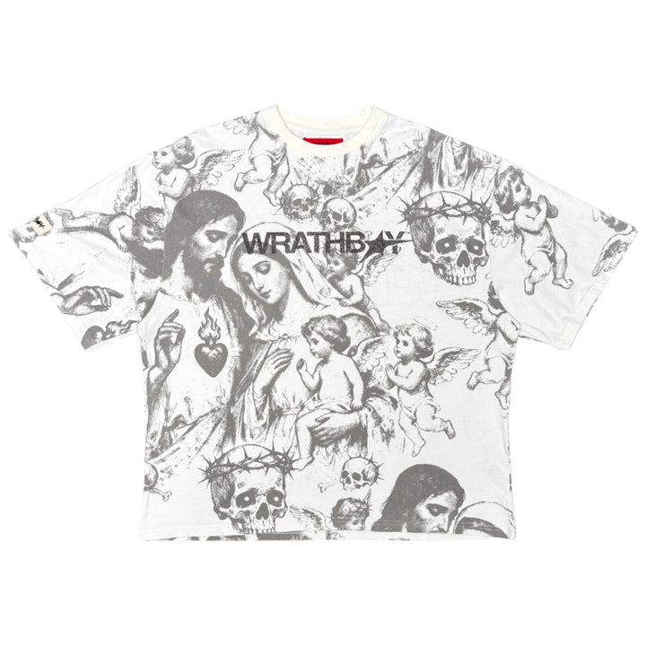 Wrathboy WB623 God Is My Weapon Tee Off White
