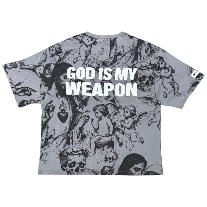 Wrathboy WB623 God Is My Weapon Tee Grey