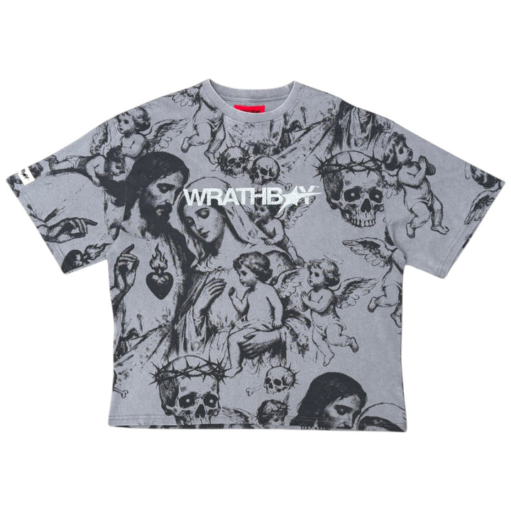 Wrathboy WB623 God Is My Weapon Tee Grey
