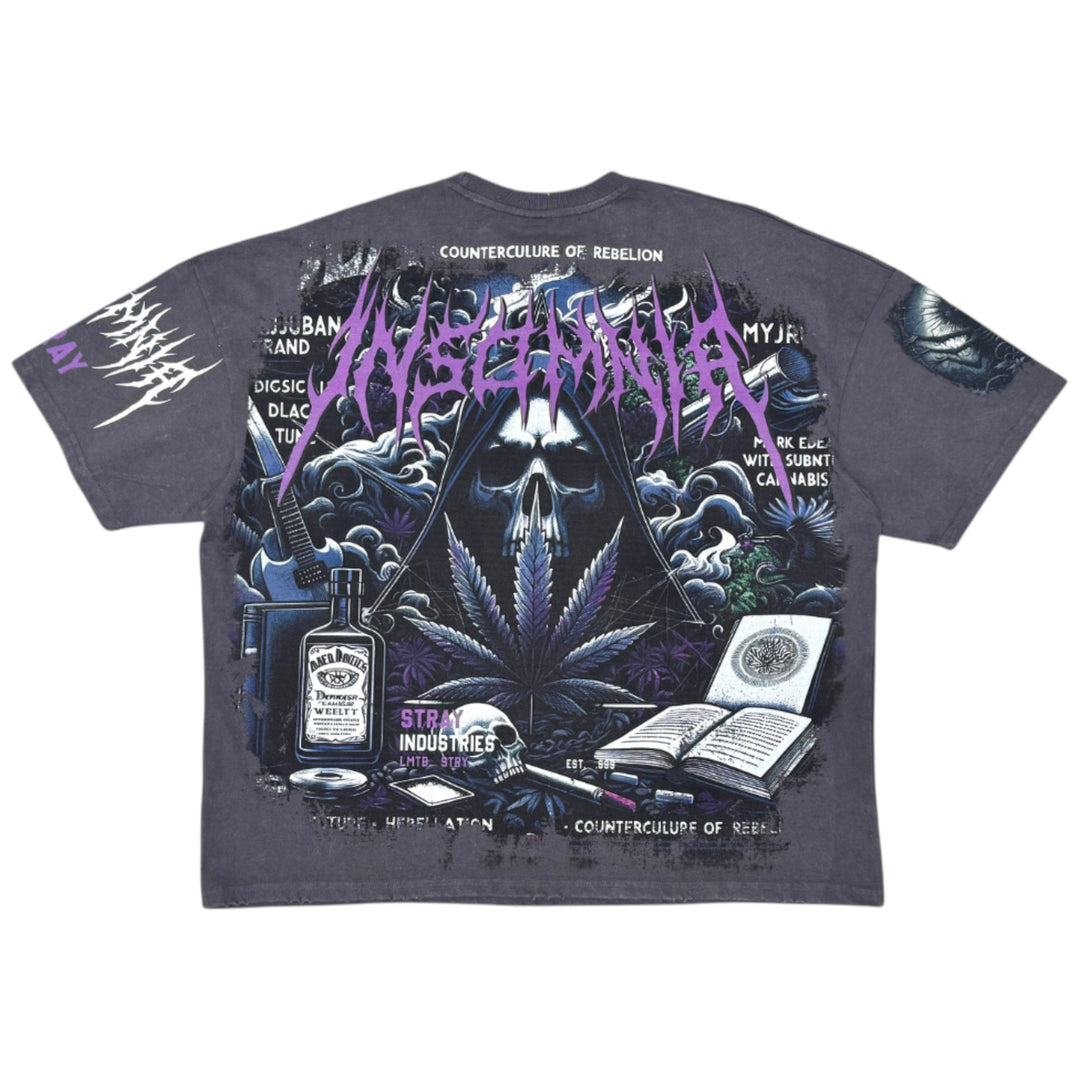 Stray ST1723 Insomnia Acid Wash Tee Charcoal