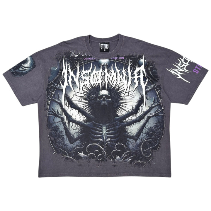 Stray ST1723 Insomnia Acid Wash Tee Charcoal