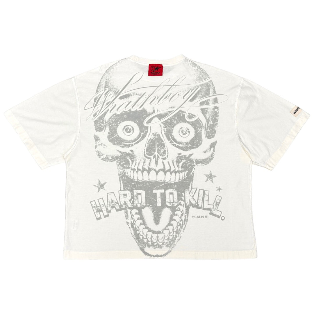 Wrathboy WB630 Hard To Kill Skull Tee Off White