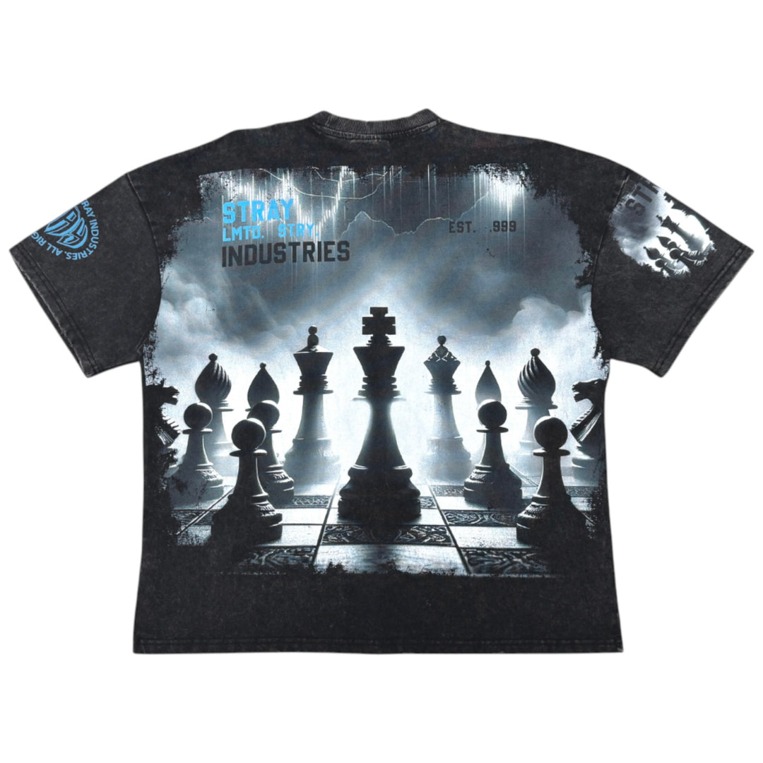 Stray ST1722 Check Mate Acid Wash Tee Black