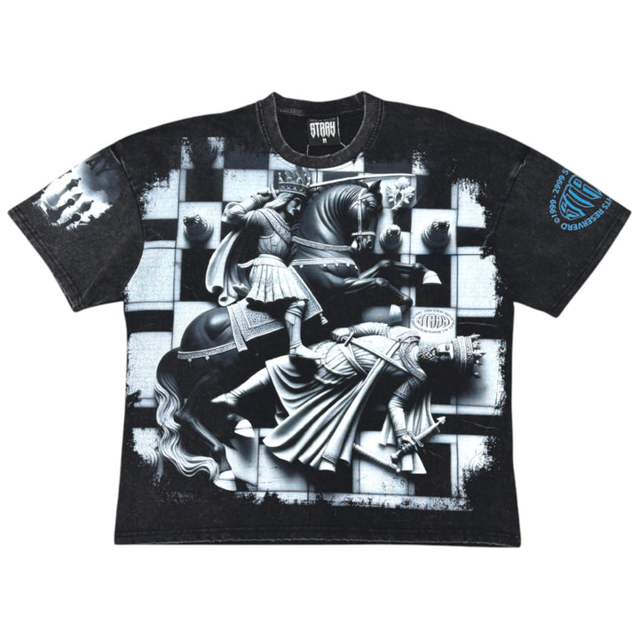 Stray ST1722 Check Mate Acid Wash Tee Black