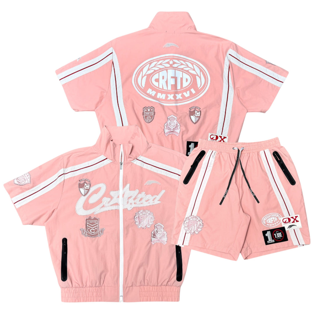 Crafted CR573/CR574 Nylon Top and Short Set Pink