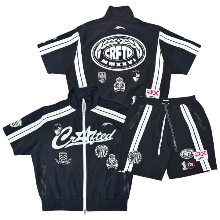 Crafted CR573/CR574 Nylon Top and Short Set Black