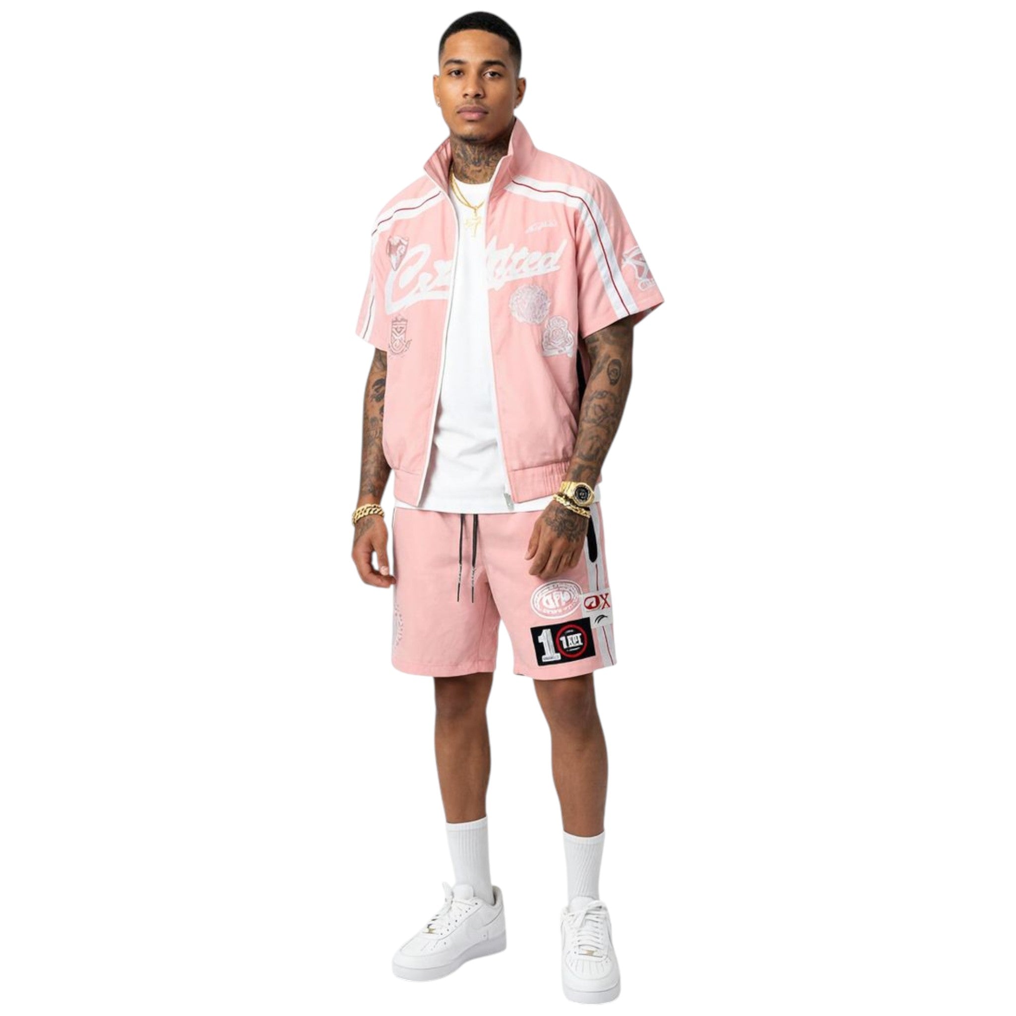 ウェア BoTT Pipped Mesh Shorts Pink Crafted CR573/CR574 Nylon Top and Short Set Pink – Purple Carpet Miami
