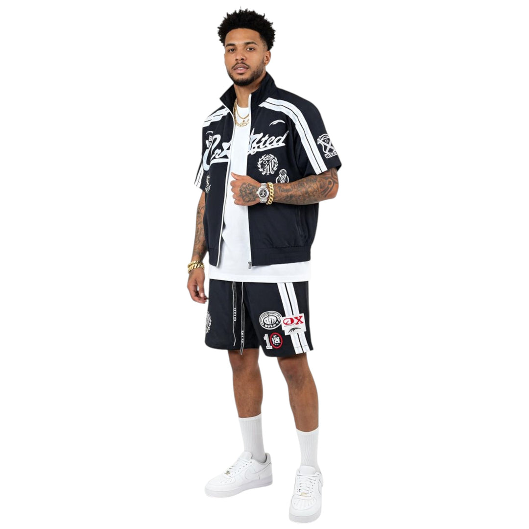 Crafted CR573/CR574 Nylon Top and Short Set Black