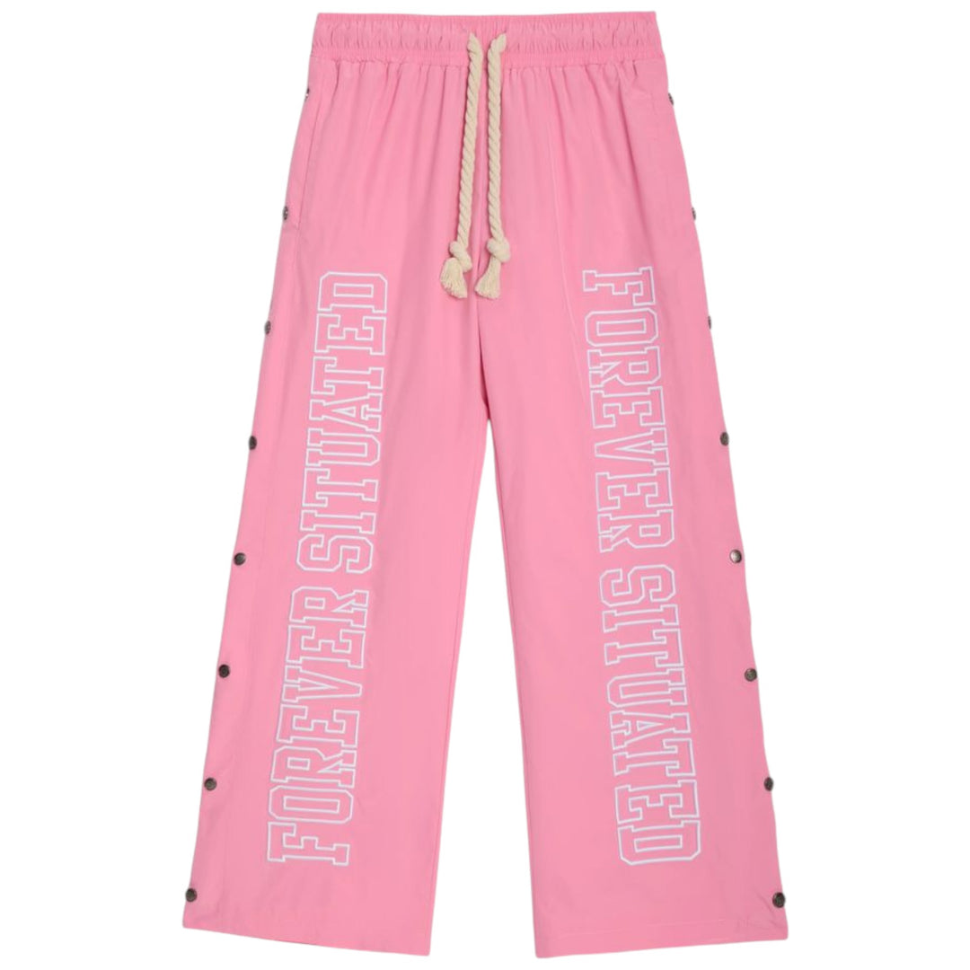 Forever Situated Nylon Track Pants Pink