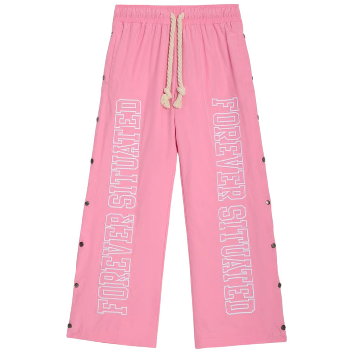 Forever Situated Nylon Track Pants Pink