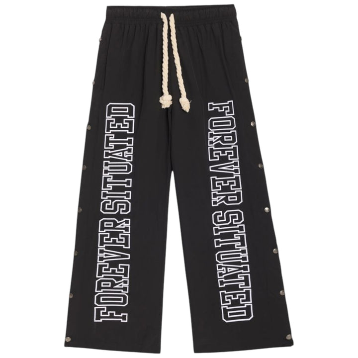 Forever Situated Nylon Track Pants Black