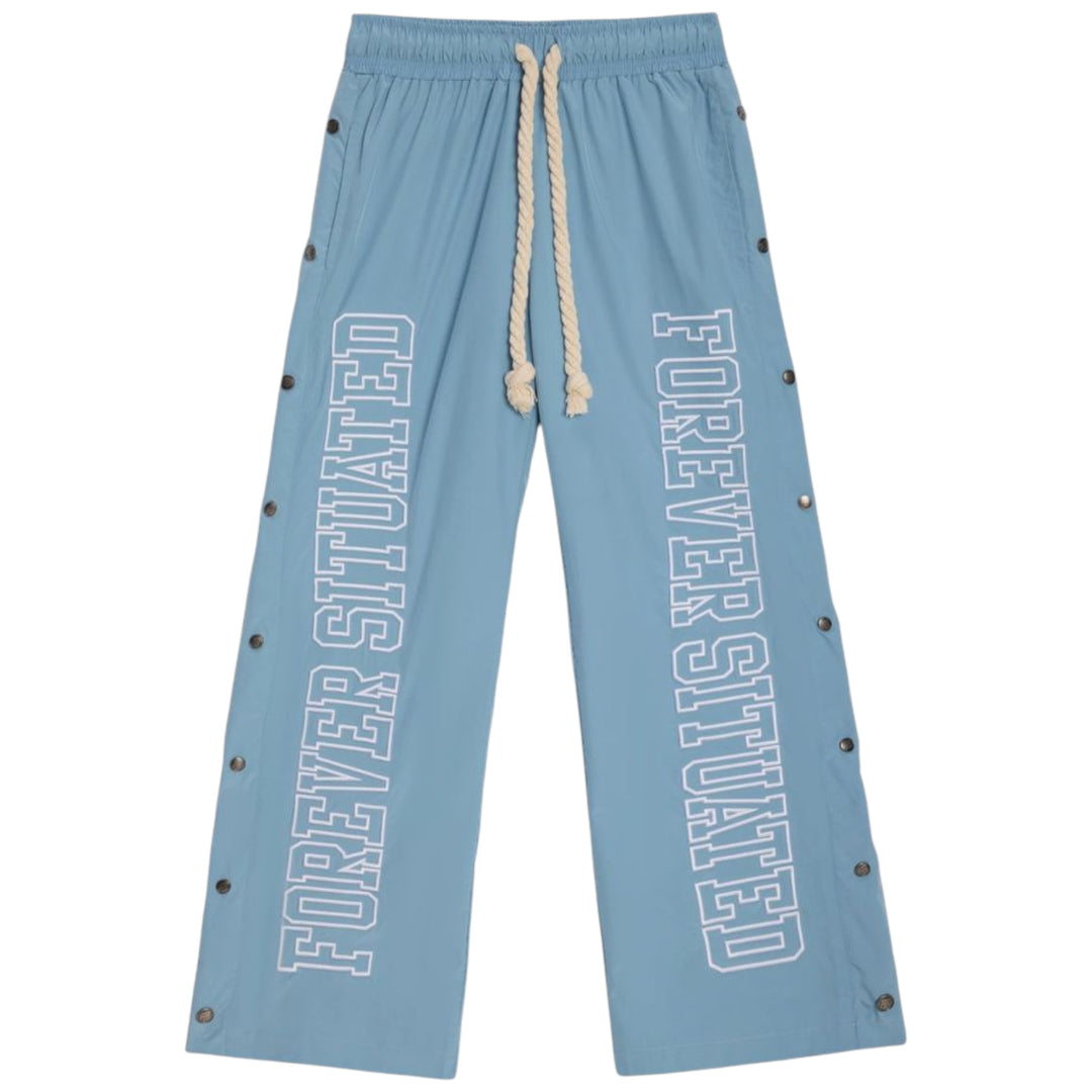 Forever Situated Nylon Track Pants Baby Blue