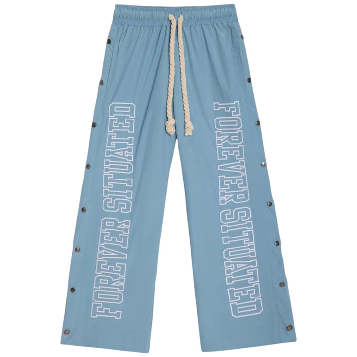 Forever Situated Nylon Track Pants Baby Blue