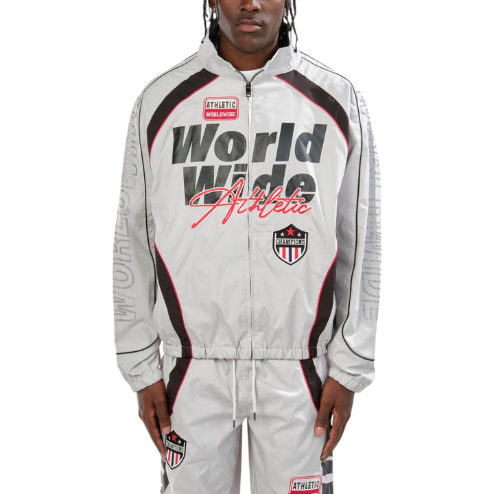 Copper Rivet World Wide Windbreaker Jacket Grey
