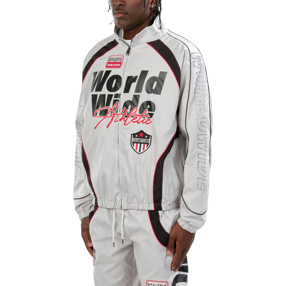 Copper Rivet World Wide Windbreaker Jacket Grey