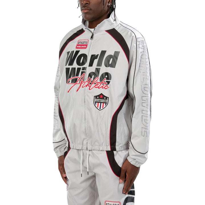 Copper Rivet World Wide Windbreaker Jacket Grey