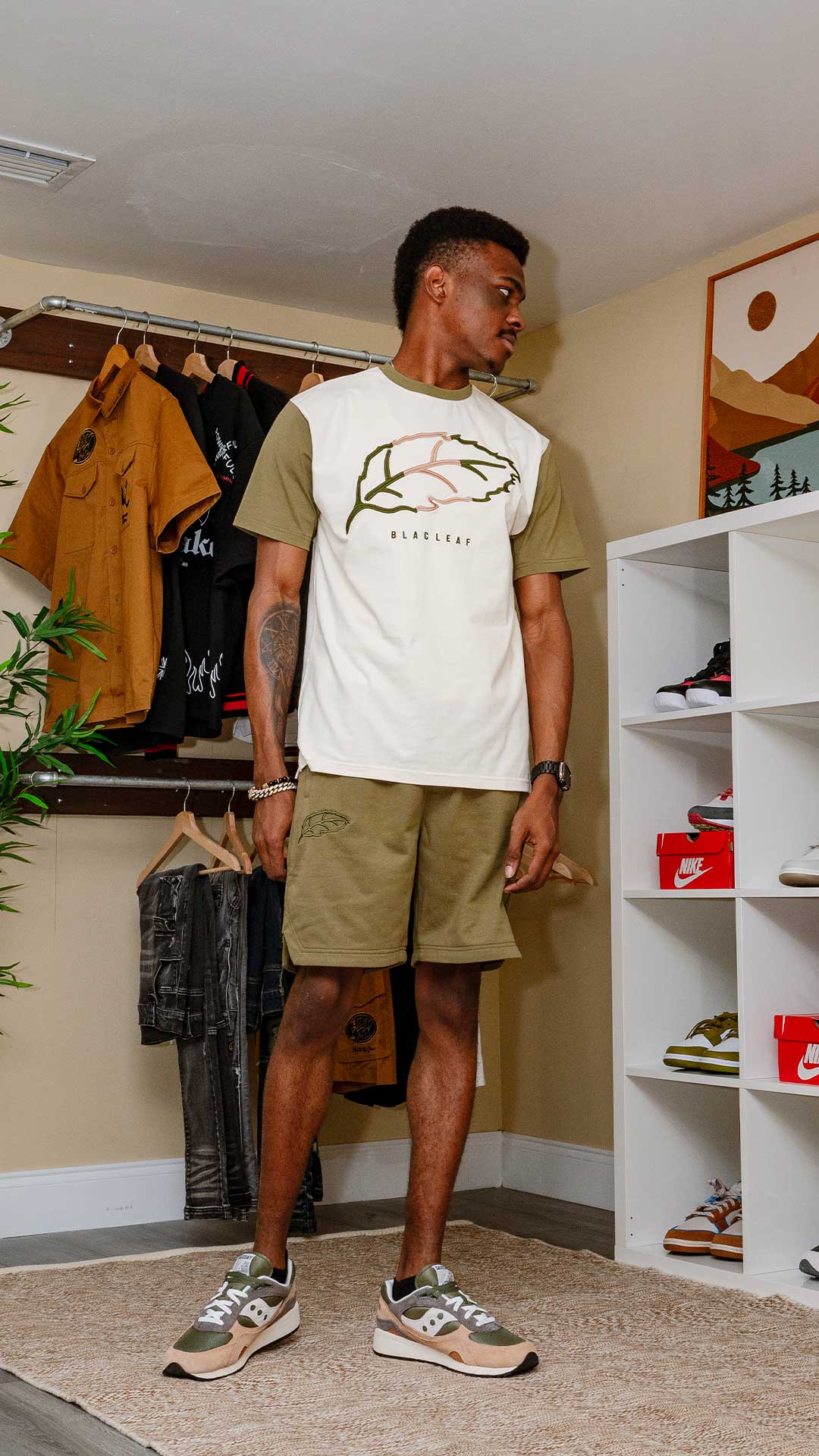 Blac Leaf Olive Classic Leaf Shorts