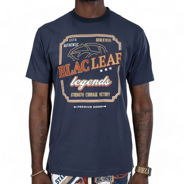 Blac Leaf Strength Courage & Victory Shirt Navy Big & Tall