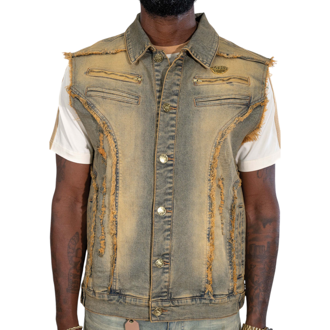 Big & tall denim vests clearance