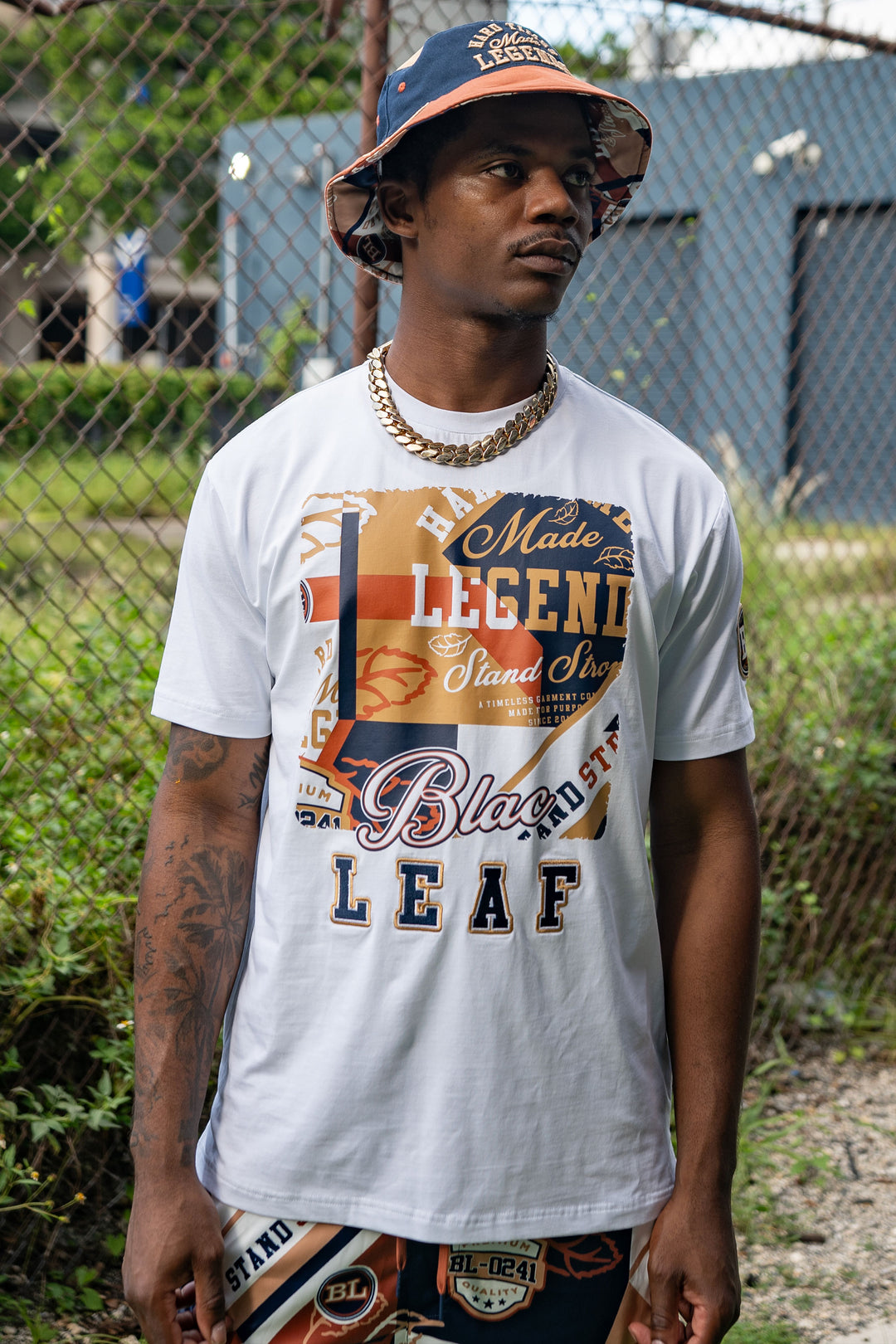 Blac Leaf Stand Strong Shirt White