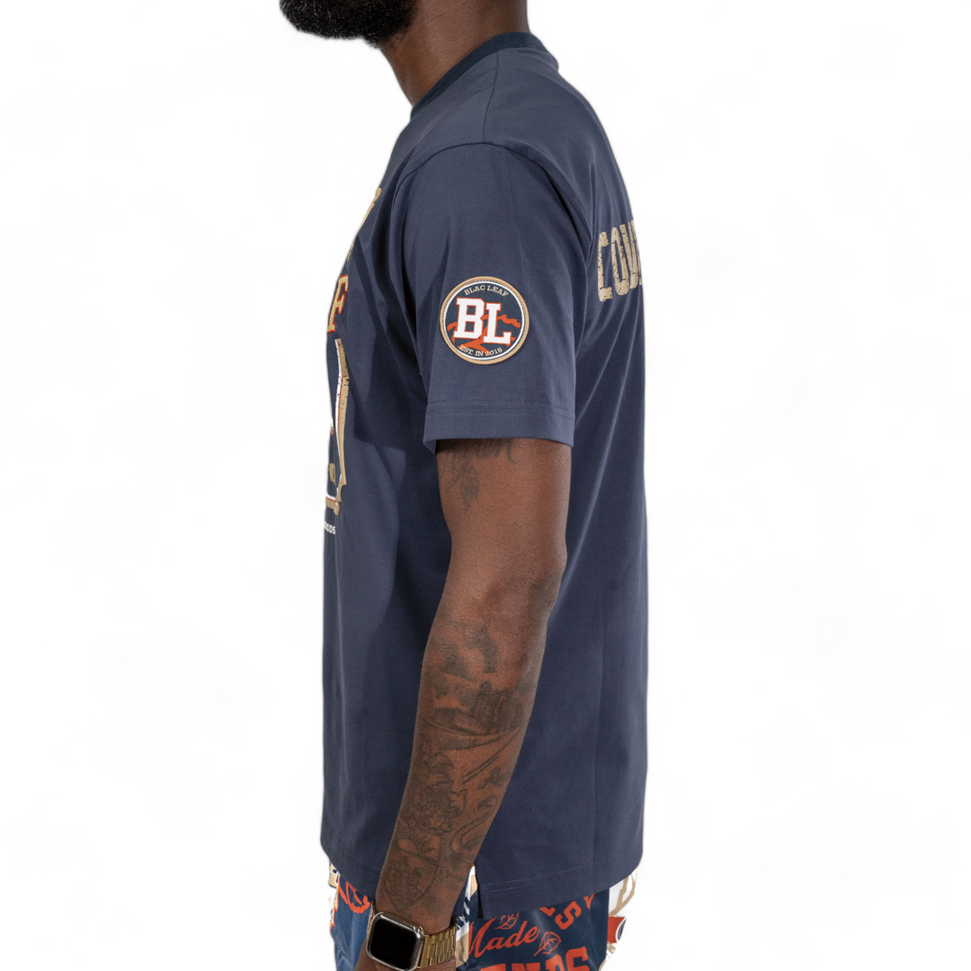 Blac Leaf Strength Courage & Victory Shirt Navy Big & Tall