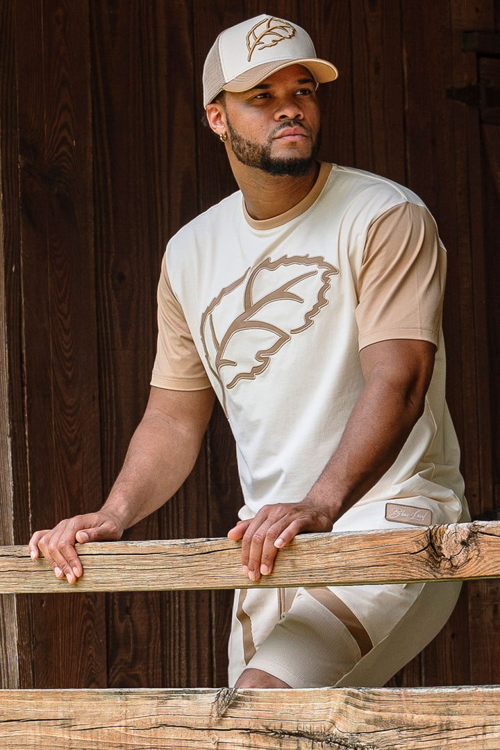 Blac Leaf Premium Leather Leaf Tee Beige Big & Tall