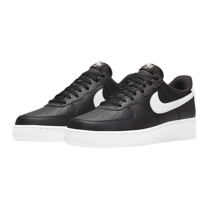 Nike Air Force 1 Low '07 Black White Pebbled Leather