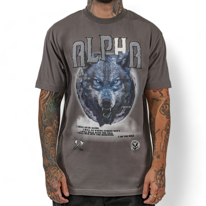 Juren Alpha Wolf Chenille Tee Grey