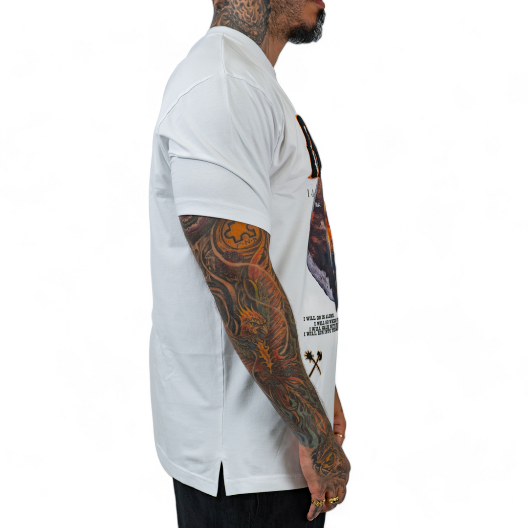 Juren Alpha Wolf Chenille Tee White Big & Tall