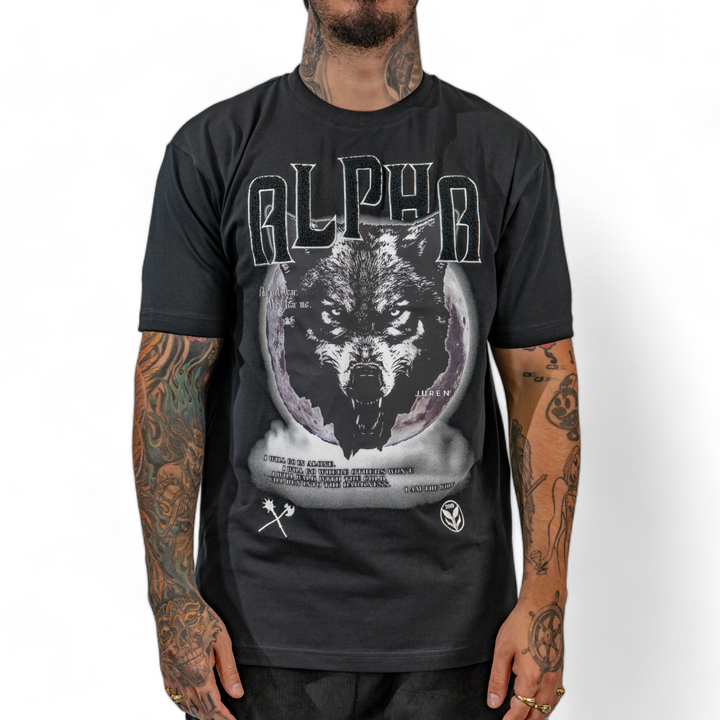 Juren Alpha Wolf Chenille Tee Black Big & Tall