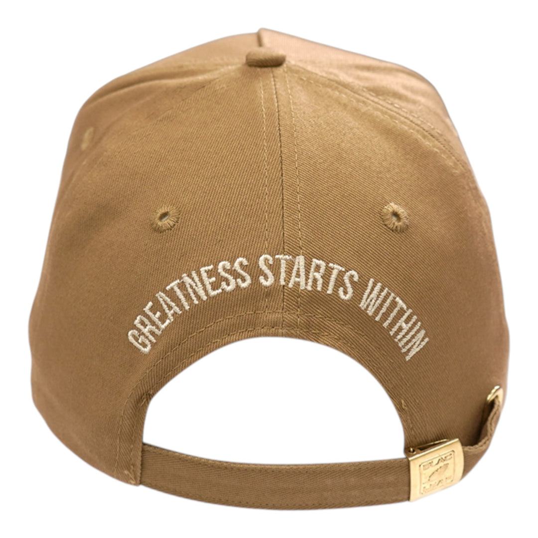 Blac Leaf Greatness Starts Within Trucker Hat Khaki