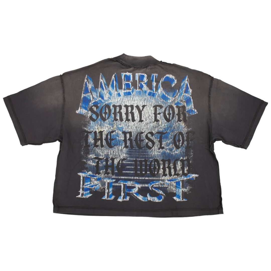 Rare Peace RT5052 Crop Shirt Dark Grey