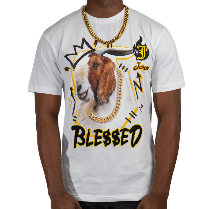 Juren Ble$$ed Goat Tee White