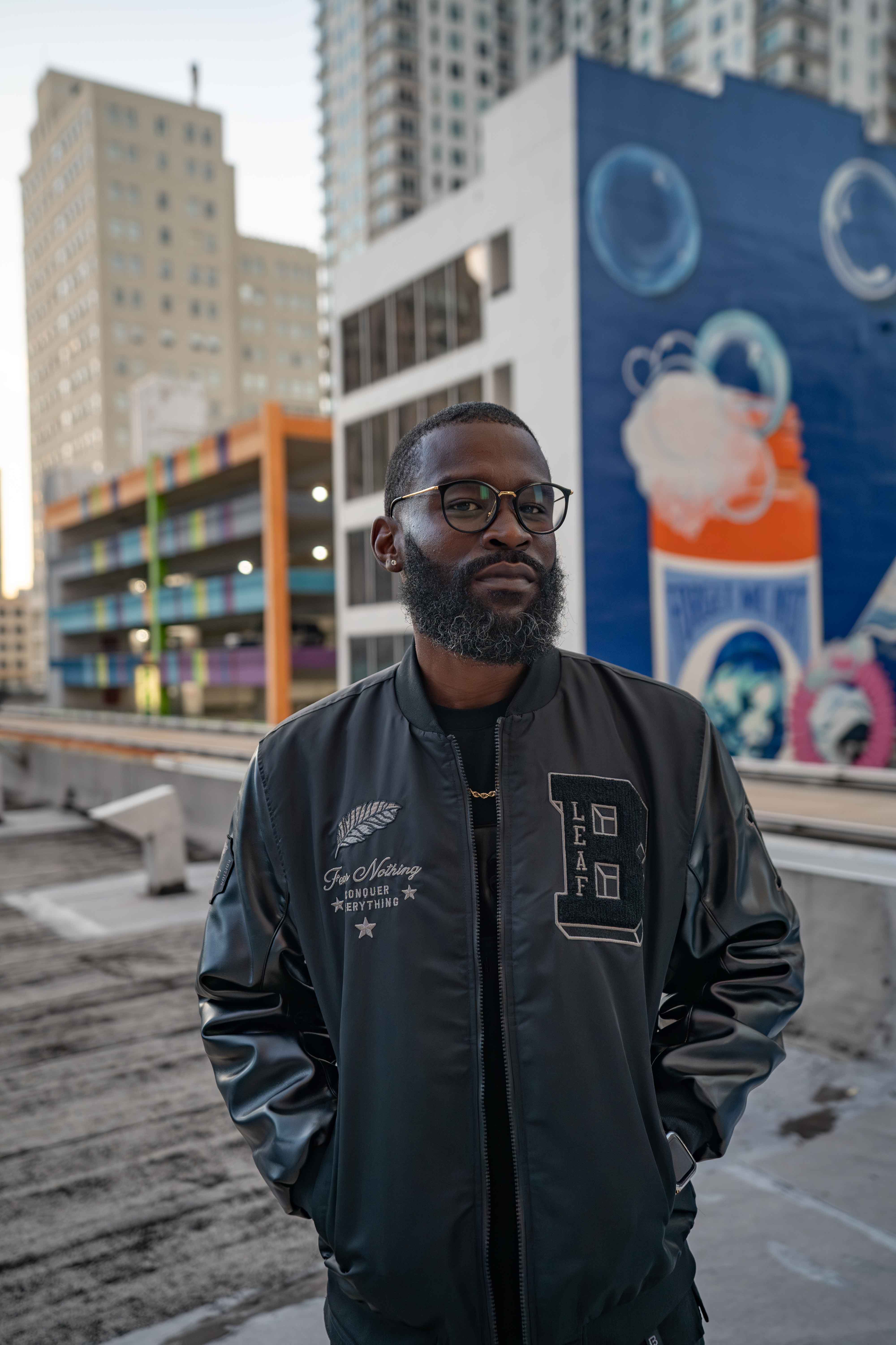 Fear Nothing Vegan Leather Bomber Jacket | Blac Leaf – Purple