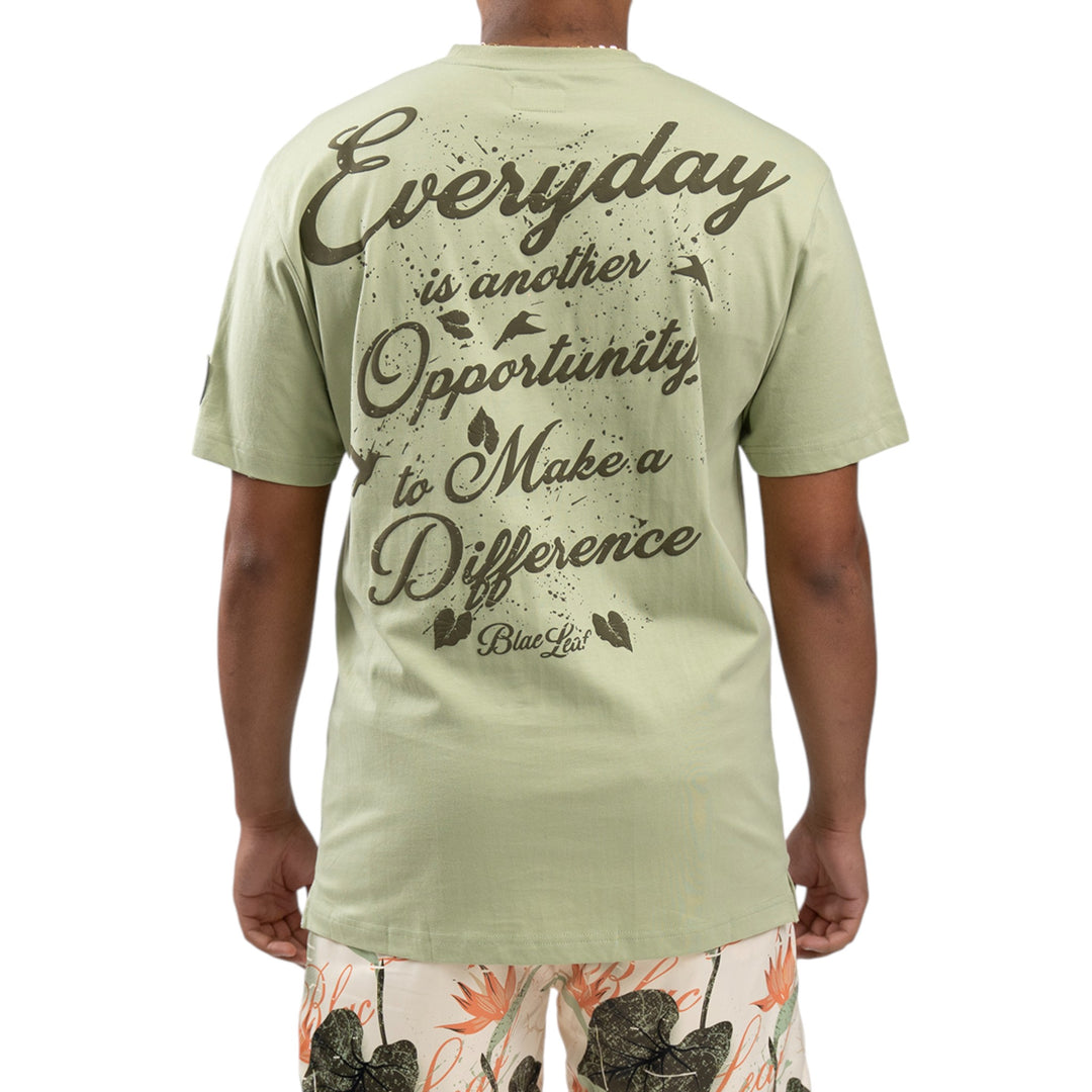 Blac Leaf Make A Difference Shirt Big & Tall Sage
