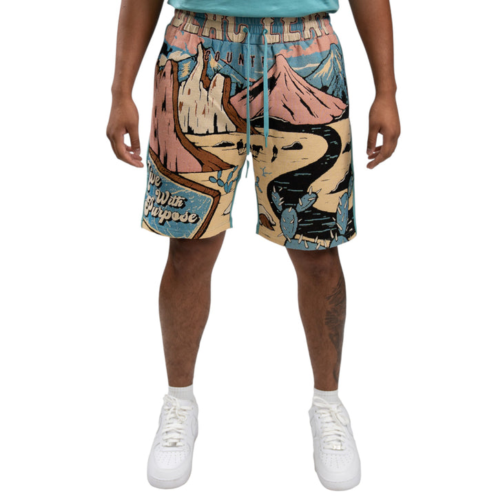 Blac Leaf Tapestry Knit AOP Short
