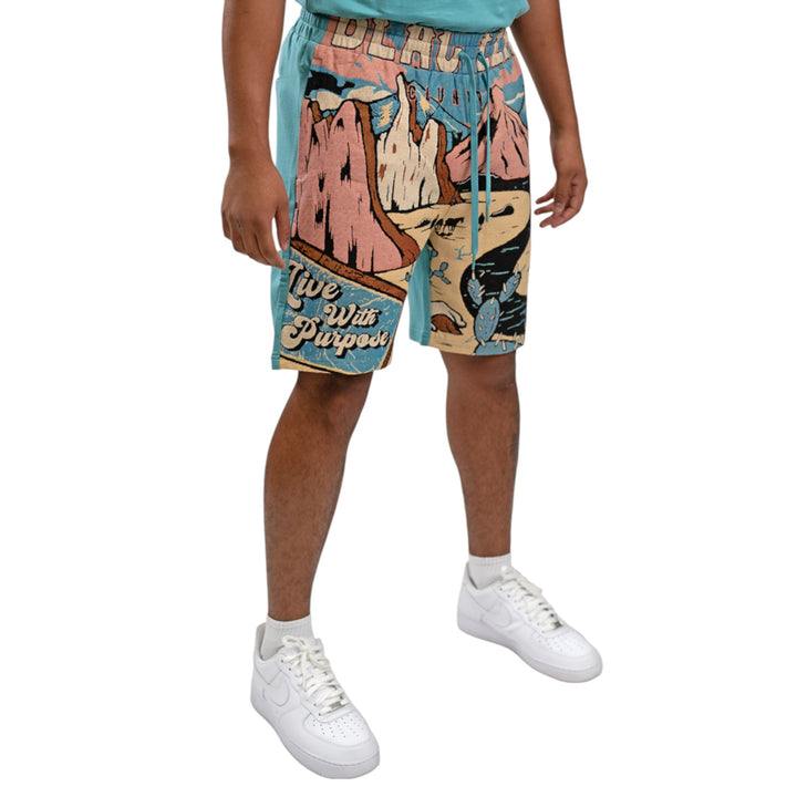 Blac Leaf Tapestry Knit AOP Short