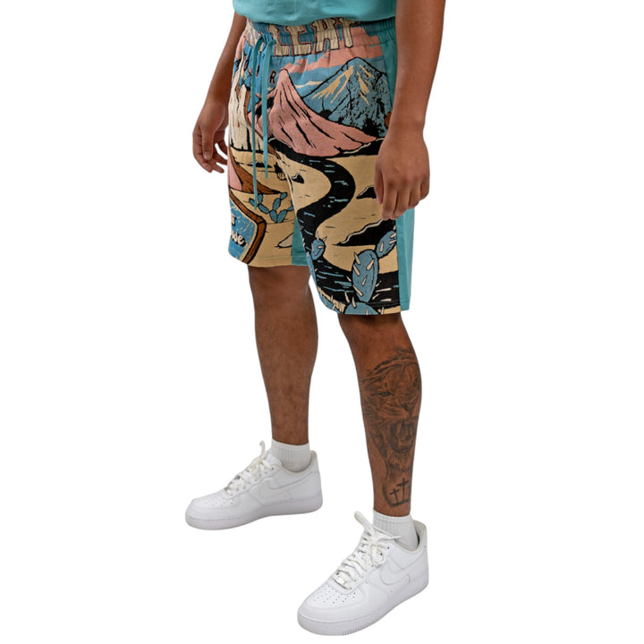 Blac Leaf Tapestry Knit AOP Short