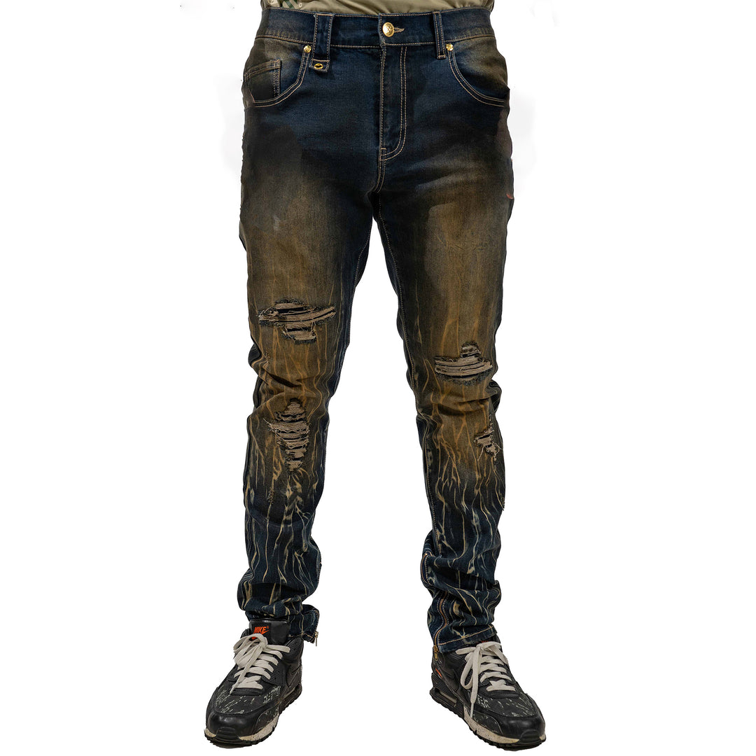 Juren Dark Bronze Wash Denim Jeans