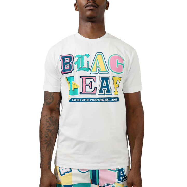 Blac Leaf Living With Purpose Multifont Embroidered Shirt